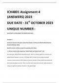 ICH4801 Assignment 4 (ANSWERS) 2023