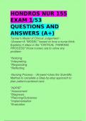 HONDROS NUR 155 EXAM 1/53 QUESTIONS AND ANSWERS (A+)