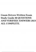 Guam Drivers Written Exam Study Guide 80 QUESTIONS AND VERIFIED ANSWERS 2023 ALL COMPLETE&period;