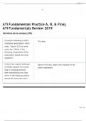 ATI Fundamentals Practice A, B, & Final, ATI Fundamentals Review 2019