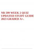 NR 599 WEEK 2 QUIZ UPDATED STUDY GUIDE 2023 GRADED A+.