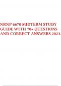 NRNP 6670 MIDTERM STUDY GUIDE WITH 70+ QUESTIONS AND CORRECT ANSWERS 2023.