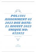 POL1501 ASSIGNMENT 02 &lpar;672972&rpar; DUE DATE&colon; 21 AUGUST 2023