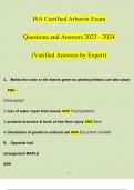 ISA Certified Arborist Exam Questions and Answers 2023 - 2024 (Verified Answers by Expert)