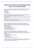 Medsurg 1- Brunner and Suddarth Final Exam new material guide