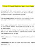 WGU C475 Care of the Older Adult STUDY BUNDLE &lpar;COMPLETE PACKAGE&rpar; questions and answers Latest 2023 - 2024 100&percnt; correct answers