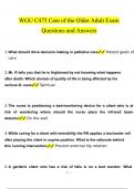 WGU C475 Care of the Older Adult Exam questions and answers latest 2023 - 2024 &lbrack;100&percnt; correct answers&rsqb;