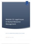 BUSI 7146 Class Notes and Assignment - MODULE 13: LEGAL ISSUES IN HUMAN RESOURCE MANAGEMENT