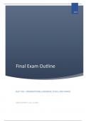 BUSI 7146 - FINAL EXAM OUTLINE