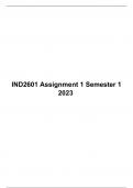 IND 2601 Assignment 1 Semester 1, 2023, University of South Africa (Unisa)