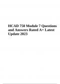 HCAD 750 (Module 7) Final Exam Questions and Answers - Latest Update 2023/2024 (GRADED)