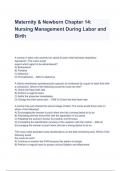 Maternity & Newborn Chapter 14: Nursing Management During Labor and Birth (A+ GRADED 100% VERIFIED)