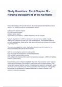 Study Questions and Answers: Ricci Chapter 18 - Nursing Management of the Newborn (A+ GRADED 100% VERIFIED)