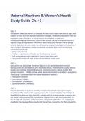 Maternal-Newborn & Women's Health Study Guide Ch. 13 Questions and Answers (A+ GRADED & VERIFIED)