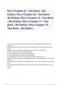 Ricci Chapter 23 - Test Bank - 4th Edition, Ricci Chapter 22 - Test Bank - 4th Edition, Ricci Chapter 18 - Test Bank - 4th Edition, Ricci Chapter 17 - Test Bank - 4th Edition, Ricci Chapter 16 - Test Bank - 4th Edition (A+ GRADED 100% VERIFIED)