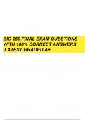 BIO 250 Final Exam (Microbiology) |  Questions With 100% Correct Answers | Latest Update | Graded A+