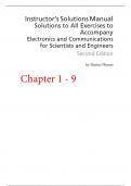 Solution Manual For Electronics and Communications for Scientists and Engineers 2nd Edition By  Martin Plonus (All Chapters, 100% Original Verified, A+ Grade)