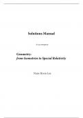 Solution Manual For Geometry  from Isometries to Special Relativity 1st Edition By Nam-Hoon Lee (All Chapters, 100% Original Verified, A+ Grade)