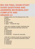 BIO 250 Final Exam (Microbiology) |  Questions With 100% Correct Answers | Latest 2023-2024