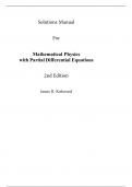 Mathematical Physics with Partial Differential Equations, 2e James Kirkwood (Solution Manual)