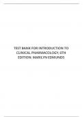 TEST BANK FOR INTRODUCTION TO CLINICAL PHARMACOLOGY, 6TH EDITION: MARILYN EDMUNDS