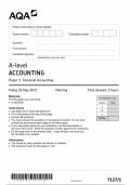AQA A LEVEL ACCOUNTING PAPER 1 QUESTION PAPER 2023 &lpar;7127&sol;1&colon; Financial Accounting&rpar;