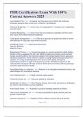 PHR Certification Exam With 100&percnt; Correct Answers 2023