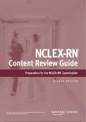 NCLEX RN CONTENT REVIEW GUIDE BY SUSAN SANDERS 8TH EDITION EXAM, REVISION EXAM
