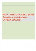 WCU - PHYS 261 FINAL EXAM LATEST ANSWERS 2023