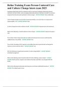 Relias Training Exam Person-Centered Care and Culture Change latest exam 2023