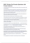 DMV Written Test Practice Questions with Correct Answers 