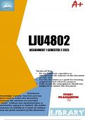 LJU4802 Assignment 1 (WRITTEN ANSWERS) Semester 2 2023 - DUE 16 AUGUST 2023