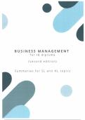 Summaries for Business Management for the IB Diploma Coursebook SL/HL