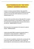 ACLS PHARMACOLOGY TEST WITH CORRECT ANSWERS GRADED A&plus;