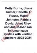 Betty Burns&comma; chana Kumar&comma;Carlotta A&period; Russe&comma; Mabel Johnson&comma; Patricia Doyle&comma; Janet Riley and JustinJohnson Inhuman case studies with verified answers-2023-2024