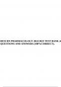 HESI RN PHARMACOLOGY 2022/2023 TEST BANK |43 QUESTIONS AND ANSWERS (100%CORRECT).