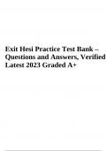 Exit Hesi Exam Questions With Answers |  Latest Updated 2023 /2024 (GRADED)