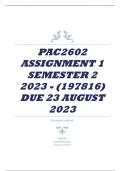 PAC2602 ASSIGNMENT 1 SEMESTER 2 2023