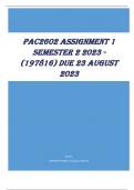 PAC2602 ASSIGNMENT 1 SEMESTER 2 2023 - (197816) DUE 23 AUGUST 2023