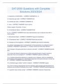 DAT-2000 Questions with Complete  Solutions 2023&sol;2024