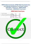 NRNP 6645 Final Exam/ NRNP 6645 Psychotherapy  with Multiple Modalities Final Exam (Latest2023/2024, 100 Q & A) / NRNP 6645N Final Exam / NRNP6645 Final Exam • LATEST VERSION NRNP 6645 Final Exam