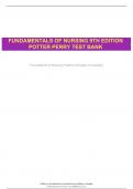 FUNDAMENTALS OF NURSING 9TH EDITION POTTER PERRY TEST BANK