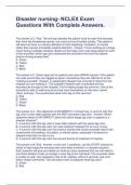 Disaster nursing- NCLEX Exam Questions With Complete Answers&period;