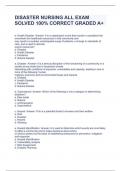 DISASTER NURSING ALL EXAM SOLVED 100&percnt; CORRECT GRADED A&plus;