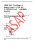 NRNP 6531 Final Exam All Exams(Bundled NRNP 6531  MIDTERMEXAMS PLUS FINAL  EXAMS)