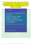 Psychotherapy for the Advanced Practice Psychiatric Nurse, Third Edition: A How-To Guide for Evidence- Based Practice 3rd Edition Test Bank
