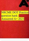 NRCME DOT Practice question bank &vert; Answered A&plus; 2023