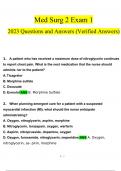 Med Surg 2 Exam 1 questions and answers latest 2023 - 2024 [100% correct answers]