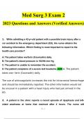 Med Surg 3 Exam 2 questions and answers latest 2023 - 2024 [100% correct answers]