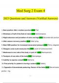 Med Surg 2 Exam 4 questions and answers latest 2023 - 2024 [100% correct answers]